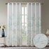 Burnout Printed Curtain Panel with Semi-Sheer Botanical Design - Aqua