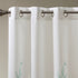 Burnout Printed Curtain Panel with Semi-Sheer Botanical Design - Aqua