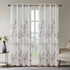 Burnout Printed Curtain Panel with Silver Grommets - Semi-Sheer