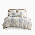 Cotton Printed Duvet Cover Set with Chenille - Full/Queen