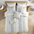 Cotton Printed Duvet Cover Set with Chenille - Full/Queen