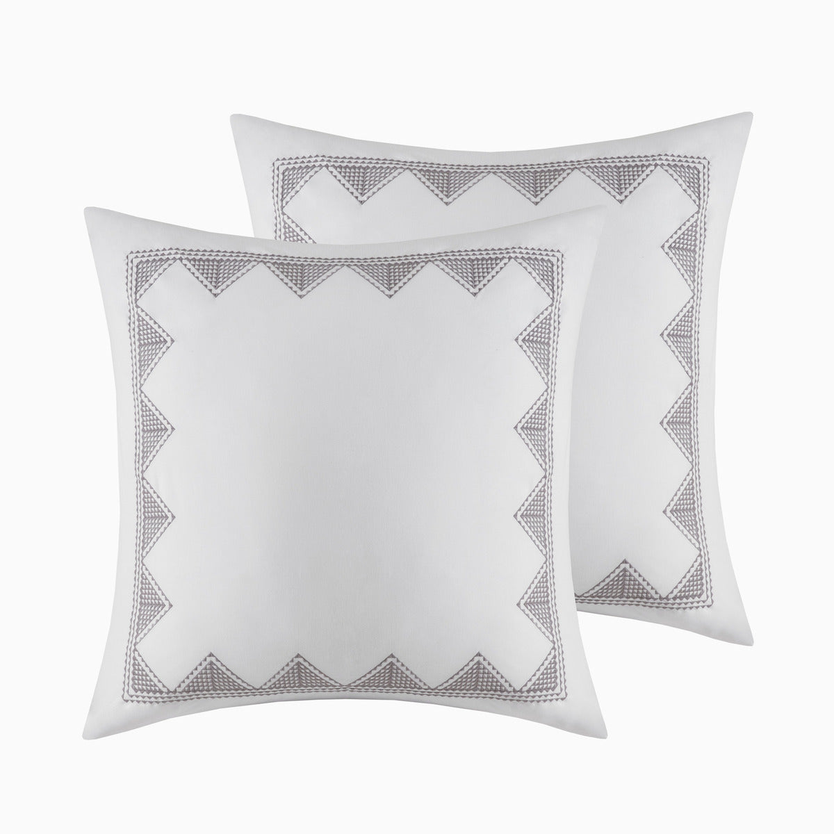 Cotton Printed Duvet Cover Set with Chenille - Full/Queen