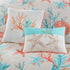Cotton Sateen Comforter Set with Coastal Motifs - Coral