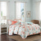 Cotton Sateen Quilt Set with Decorative Throw Pillows - Coral Full/Queen