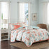 Cotton Sateen Quilt Set with Decorative Throw Pillows - Coral Full/Queen
