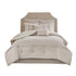 Embroidered 8 Piece Comforter Set with Hypoallergenic Fill - Neutral King