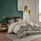 Full/Queen 3 Piece Flax and Cotton Blended Duvet Cover Set with Modern Boho Design