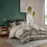 Full/Queen 3 Piece Flax and Cotton Blended Duvet Cover Set with Modern Boho Design