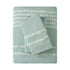 Full/Queen Cotton Jacquard Duvet Cover Set with Reversible Design - Aqua/Ivory