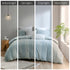 Full/Queen Cotton Jacquard Duvet Cover Set with Reversible Design - Aqua/Ivory