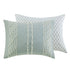 Full/Queen Cotton Jacquard Duvet Cover Set with Reversible Design - Aqua/Ivory