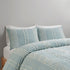 Full/Queen Cotton Jacquard Duvet Cover Set with Reversible Design - Aqua/Ivory