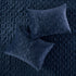 Navy Velvet King/Cal King Quilt Set with Geometric Stitching – 3 Piece