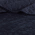 Navy Velvet King/Cal King Quilt Set with Geometric Stitching – 3 Piece