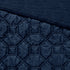 Navy Velvet King/Cal King Quilt Set with Geometric Stitching – 3 Piece