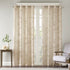 Palm Leaf Burnout Window Sheer Curtain with Palm Leaf Design - Natural