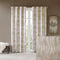 Printed Jacquard Grommet Top Total Blackout Curtain Panel - Beige