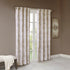 Printed Jacquard Grommet Top Total Blackout Curtain Panel - Beige