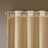 Printed Jacquard Grommet Top Total Blackout Curtain Panel - Beige