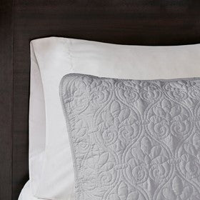 Reversible Quilt Set with Antimicrobial Cotton - Grey King/Cal King