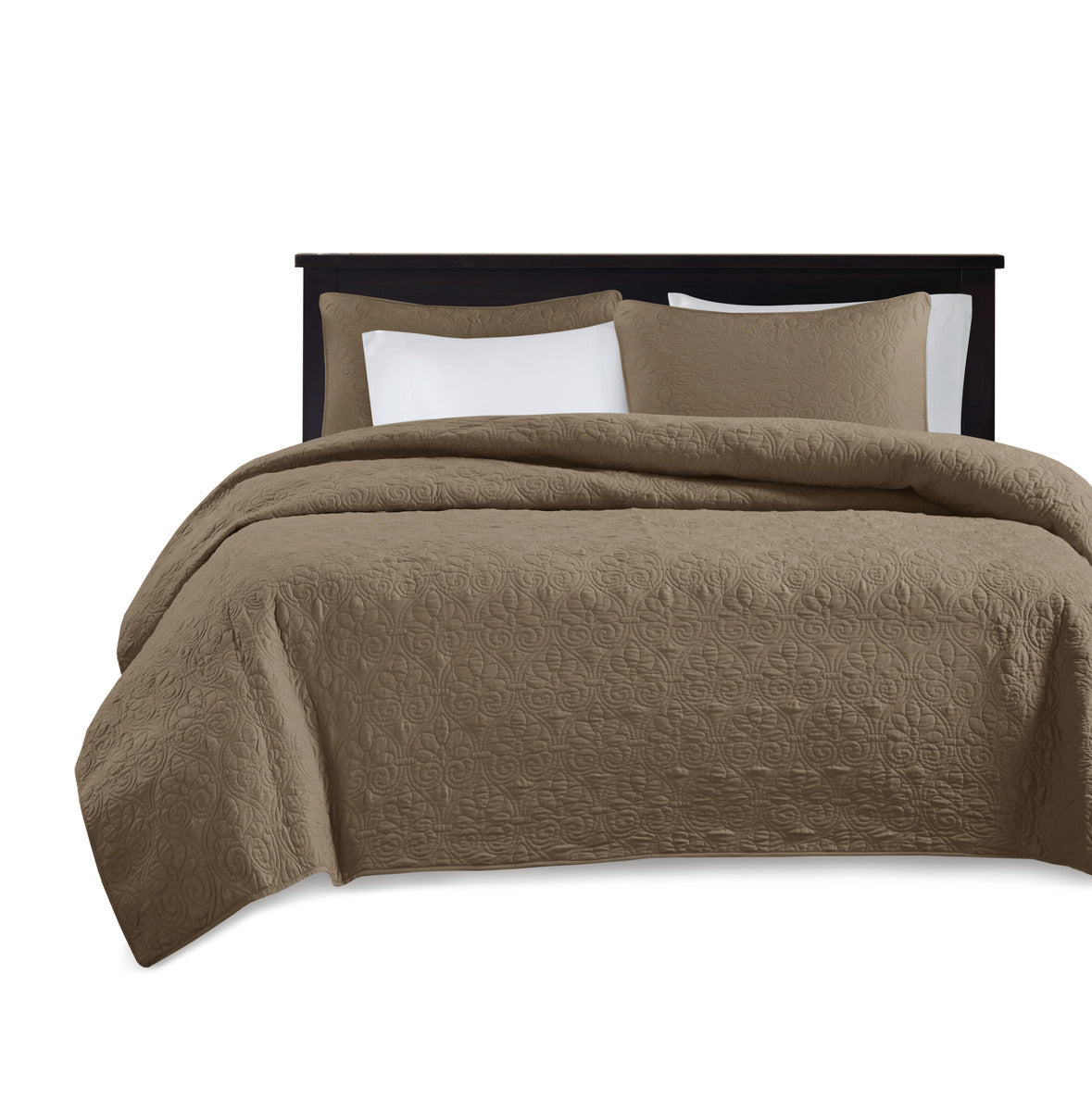 Reversible Quilt Set with Antimicrobial Treatment - Mocha