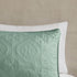 Seafoam Reversible Bedspread Set with Quilted Medallion Design - King/Cal King