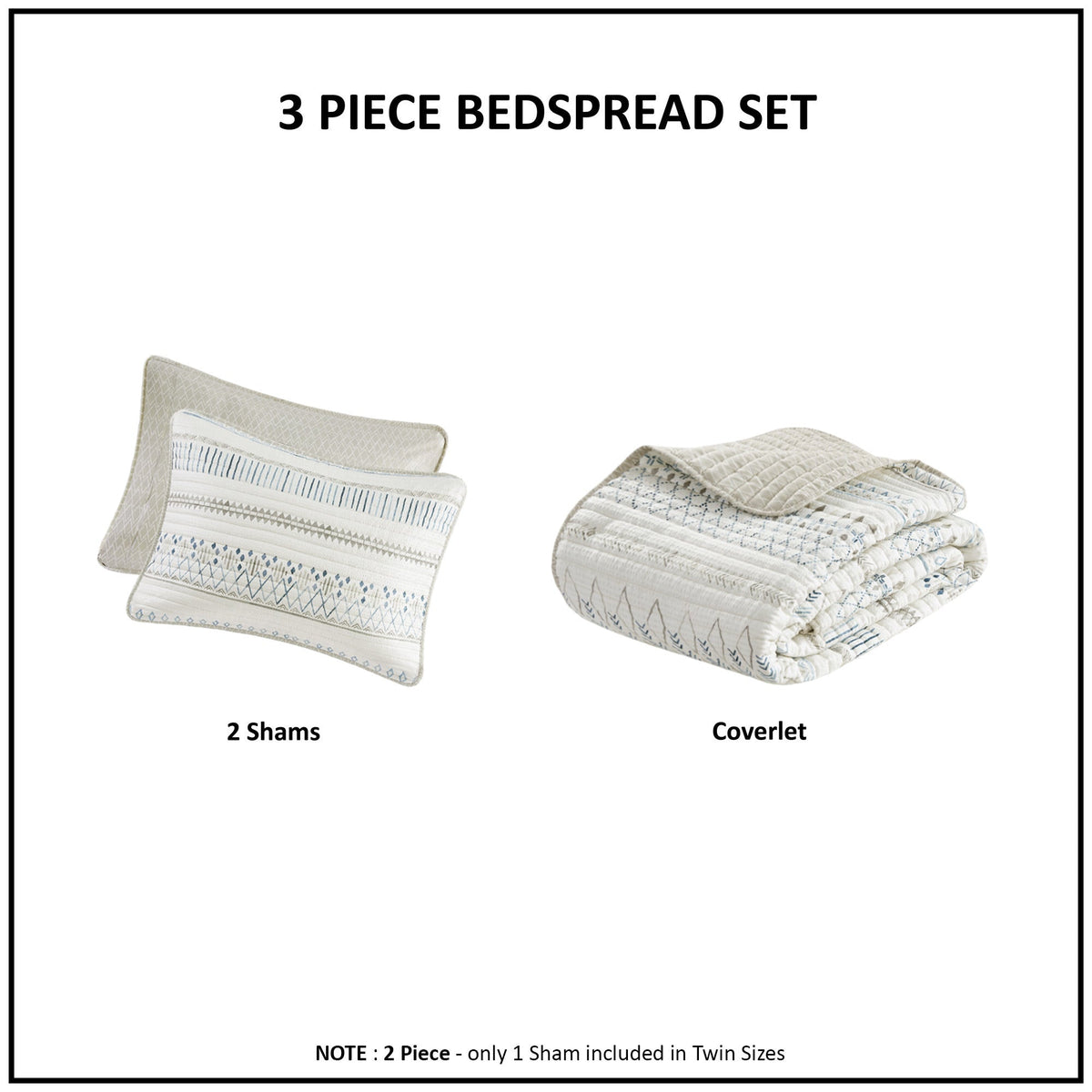 Seersucker Quilt Set with Antimicrobial Finish - Taupe Blue