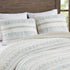 Seersucker Quilt Set with Antimicrobial Finish - Taupe Blue