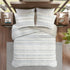 Seersucker Quilt Set with Antimicrobial Finish - Taupe Blue