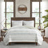 Seersucker Quilt Set with Antimicrobial Finish - Taupe Blue