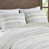 Seersucker Quilt Set with Antimicrobial Finish - Taupe Blue