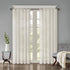Solid Crushed Curtain Panel Pair with Sheer Texture - White