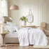 White Reversible Ruffle Quilt Set with Embroidered Throw Pillow - King/Cal King