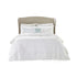 White Reversible Ruffle Quilt Set with Embroidered Throw Pillow - King/Cal King