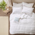 White Reversible Ruffle Quilt Set with Embroidered Throw Pillow - King/Cal King
