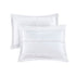 White Reversible Ruffle Quilt Set with Embroidered Throw Pillow - King/Cal King