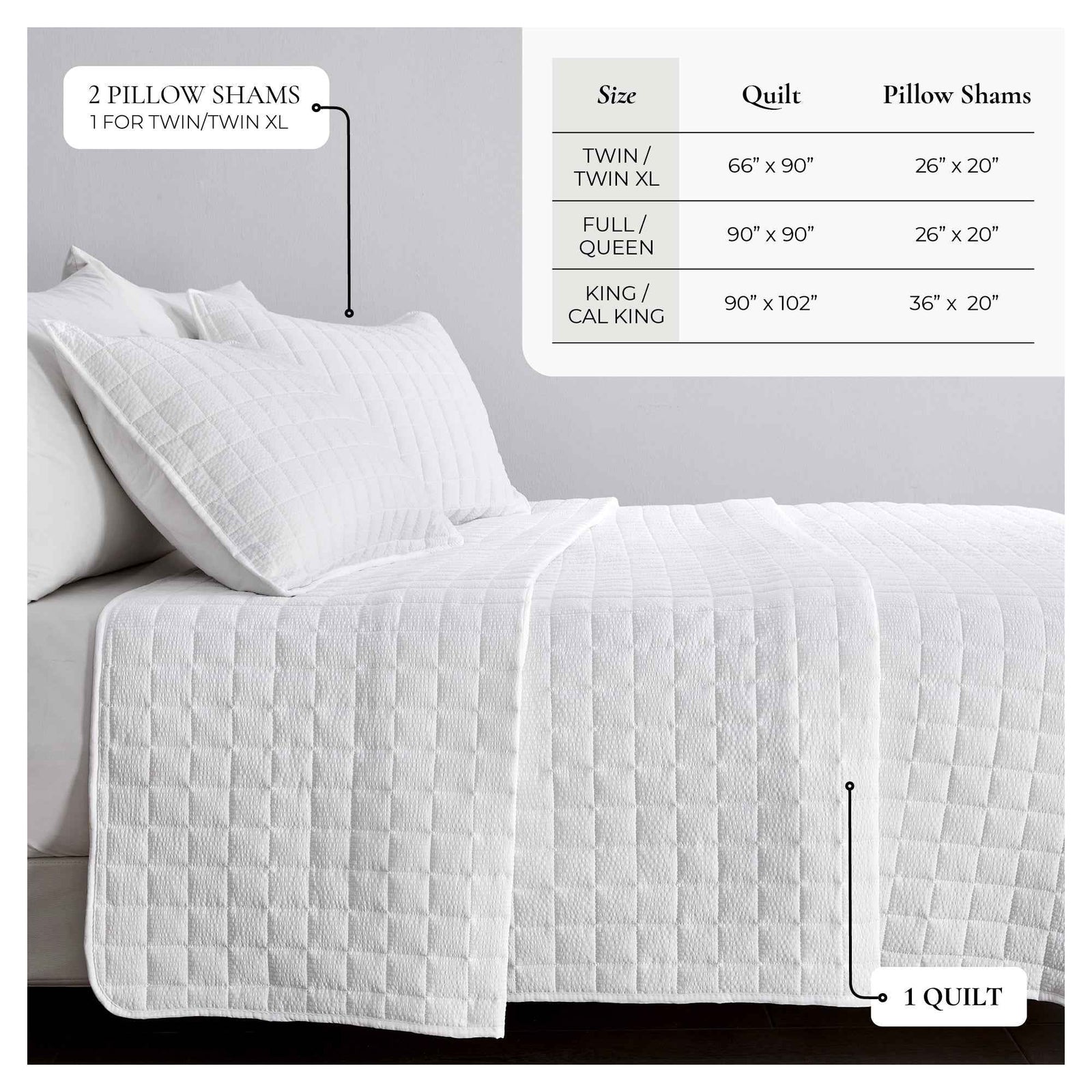 Box-Stitched Seersucker Quilt Set - Seersucker Collection