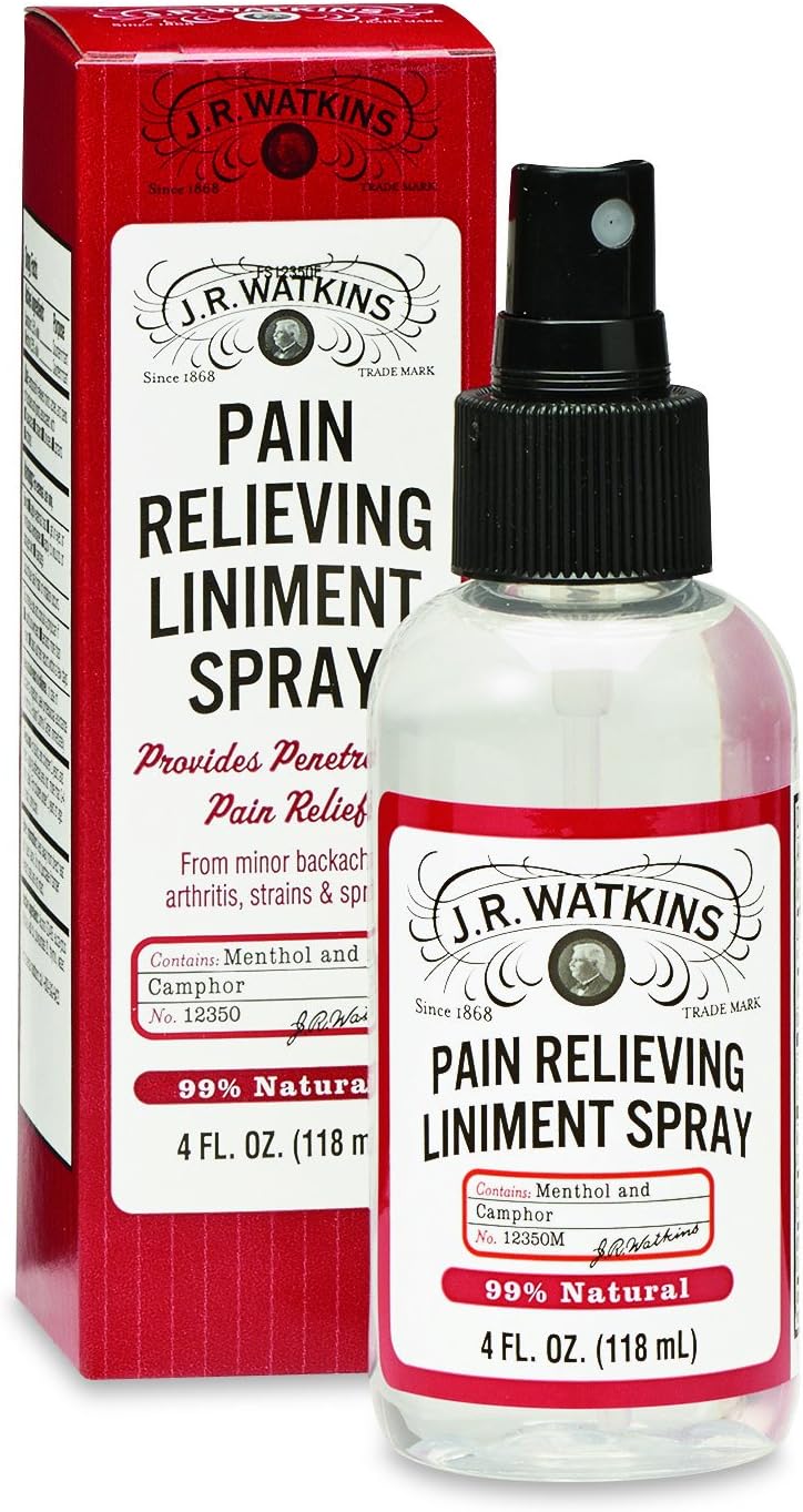 J.R. Watkins Natural Pain-Relieving Liniment Spray | Menthol & Camphor - 4 oz