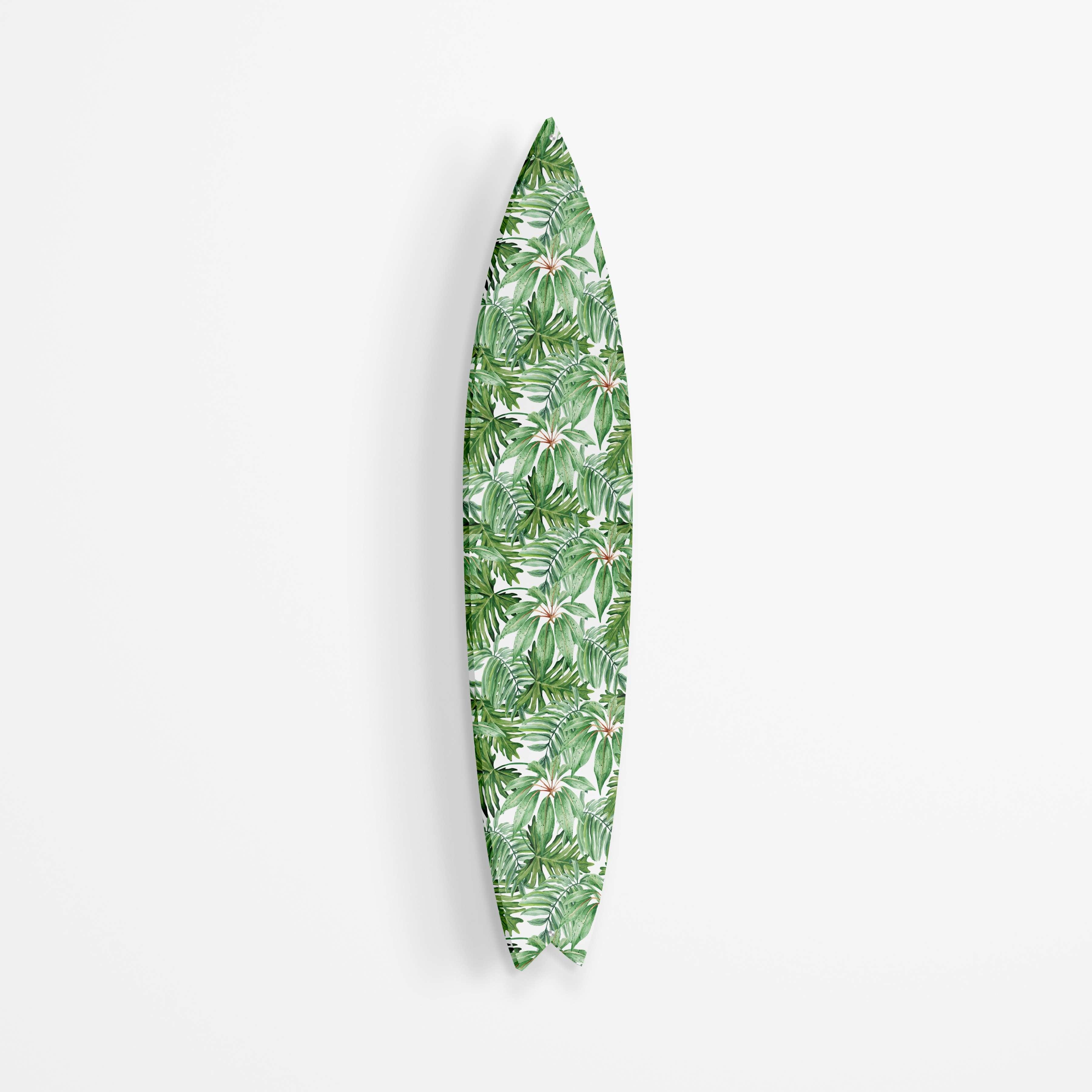 Jungle Green Leaves Acrylic Surfboard Wall Art
