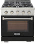 Kucht 30" Freestanding Professional Gas Range Liquid Propane KFX3000X/LP-BK