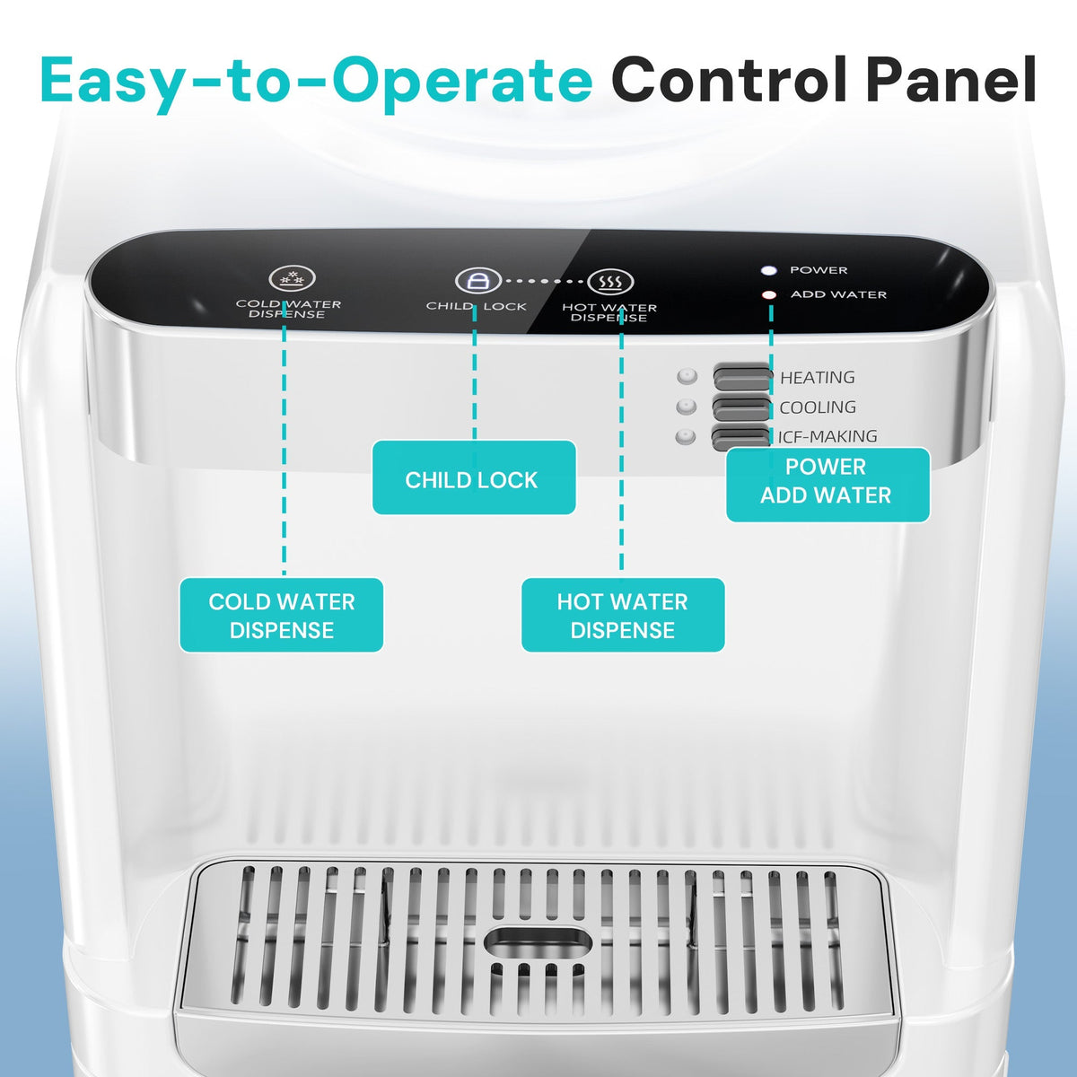 Kismile 3 in 1 Water Cooler Dispenser with Ice Maker WD5815