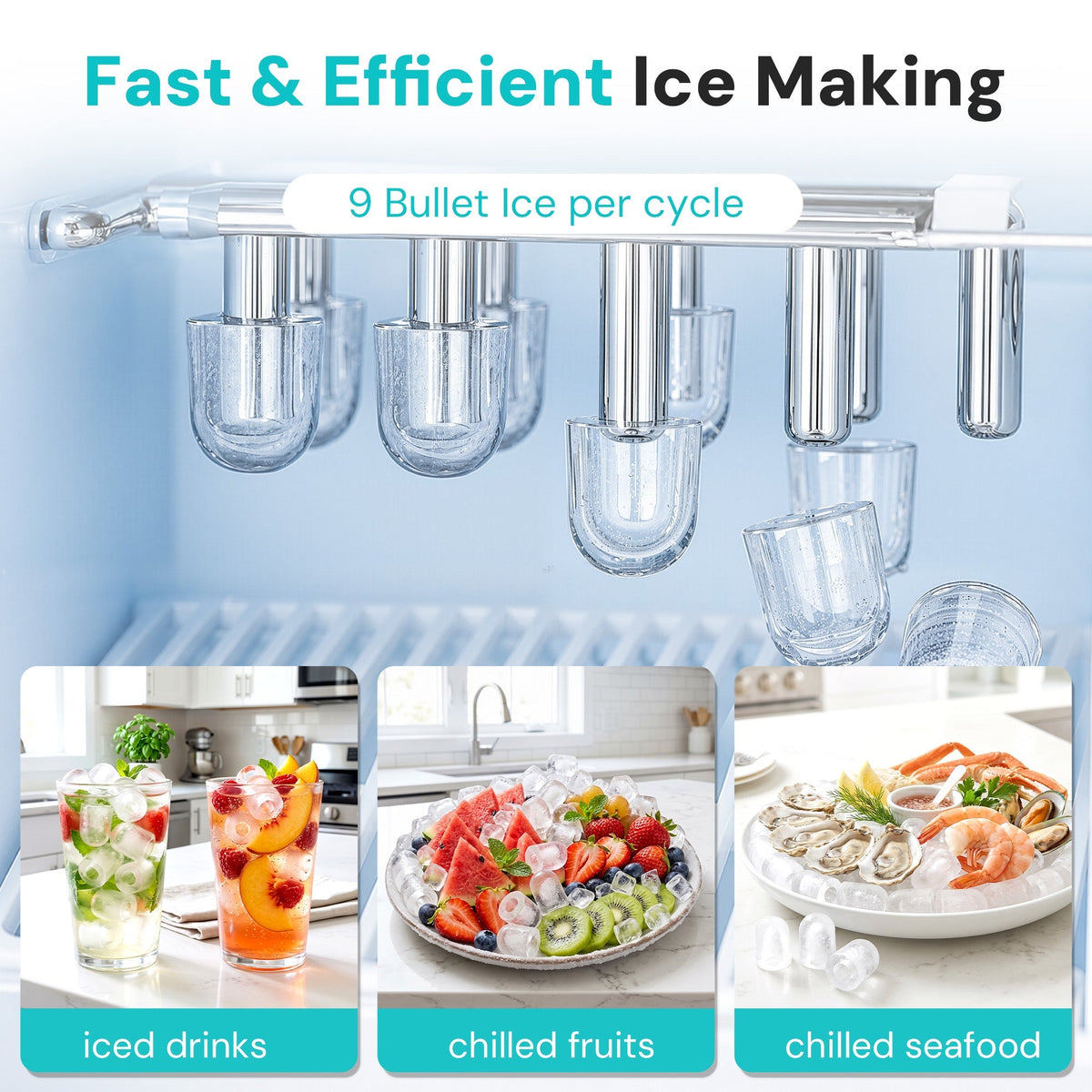 Kismile 3 in 1 Water Cooler Dispenser with Ice Maker WD5815