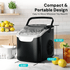 Kismile Ice Makers Countertop with Handle,8 Cubes in 6 Mins,Portable Ice Machine with Self-Cleaning for Home 58012RIM0