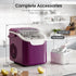 Kismile Ice Makers Countertop with Handle,8 Cubes in 6 Mins,Portable Ice Machine with Self-Cleaning for Home 58012RIM0