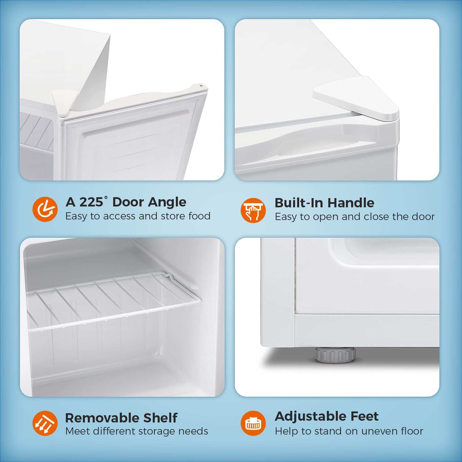 Kismile Upright Freezer,3.0 Cu.ft Mini Freezer with Reversible Single Door