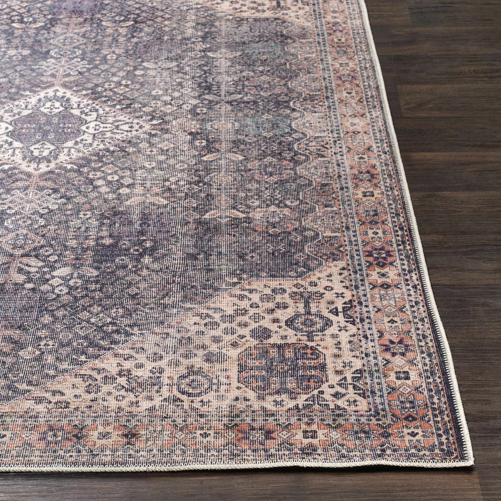 Kittrell Vintage Flat Pile Washable Rug - Clearance
