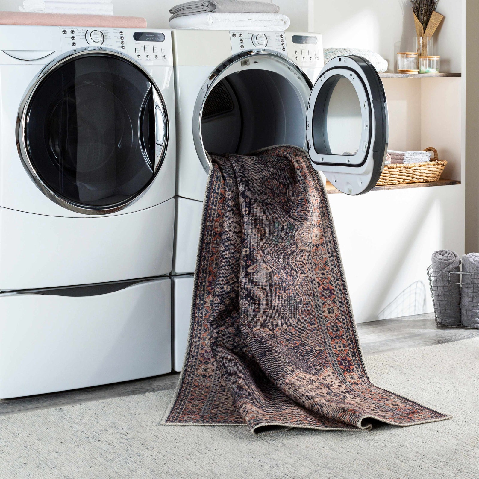 Kittrell Vintage Flat Pile Washable Rug - Clearance