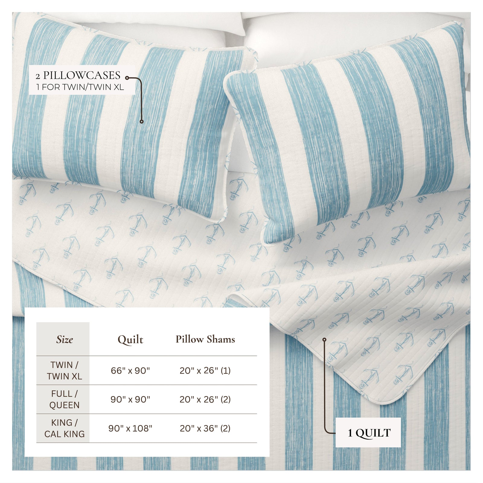 3-Piece Coastal Quilt - Casco Bay Collection
