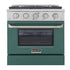 Kucht 30" Gas Range in Stainless Steel with Green Oven Door, KNG301-G