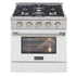 Kucht 30" Gas Range in Stainless Steel with White Oven Door, KNG301-W